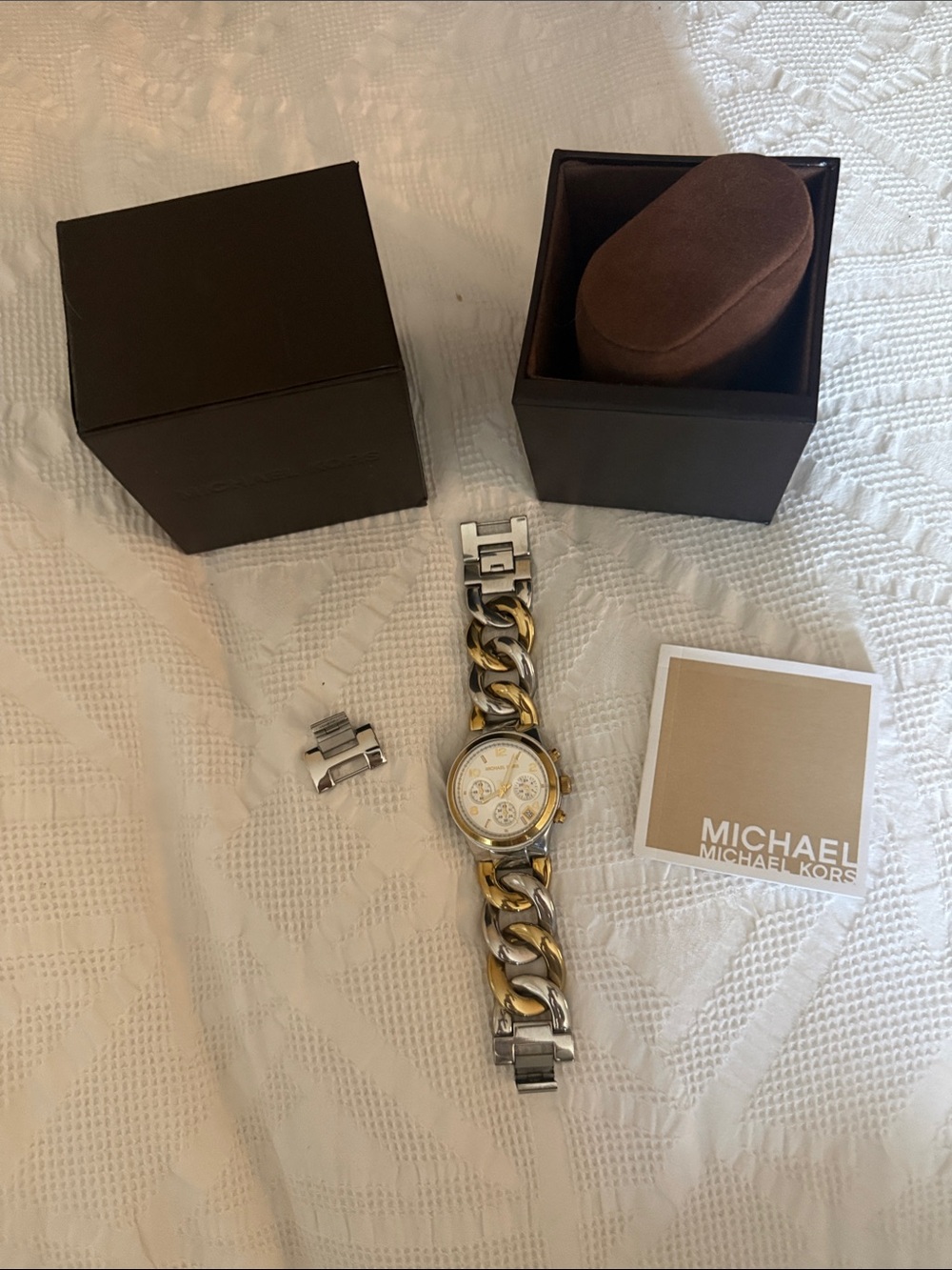 Michael Kors Two-Tone Gold and Silver Women's Chain-Link Bracelet Watch